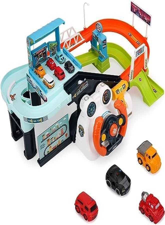 Arthasya Urban Rail Transit Car Race Track Toy | Adventure Parking Building Playset with Music | Interactive Car Track Toy for Boys & Girls - Image 1